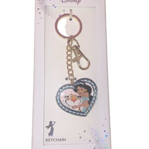 🆕💜 Disney Aladdin Jasmine & Rajah Heart Keychain | NWT